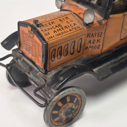 Antique Louis Marx Amos ’n’ Andy Fresh Air Taxi Cab tin lithographed wind-up jalopy toy
