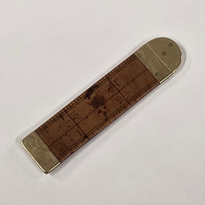 Antique Boxwood Caliper Rule – Primitive Brass Measuring Tool