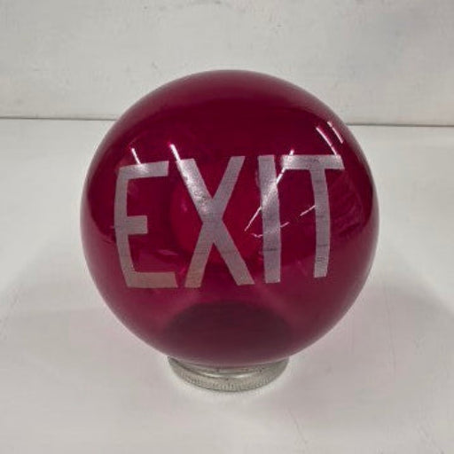 Antique Theater Exit Light Shade – Ruby Red Cranberry Glass