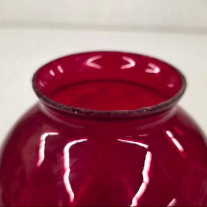 Antique Theater Exit Light Shade – Ruby Red Cranberry Glass