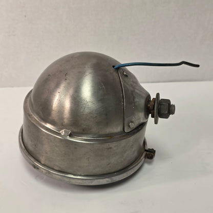 Vintage Perlux 200T stainless steel industrial spotlight with railway character.
