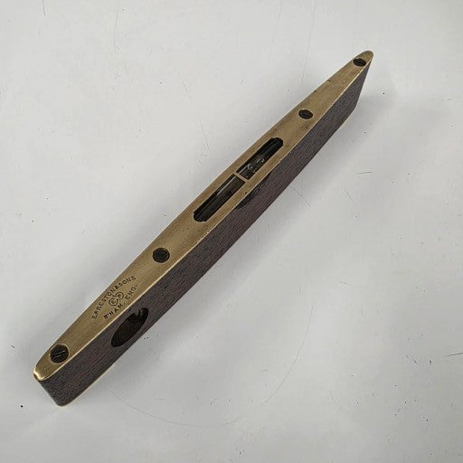9" E. Preston & Sons rosewood and brass torpedo level