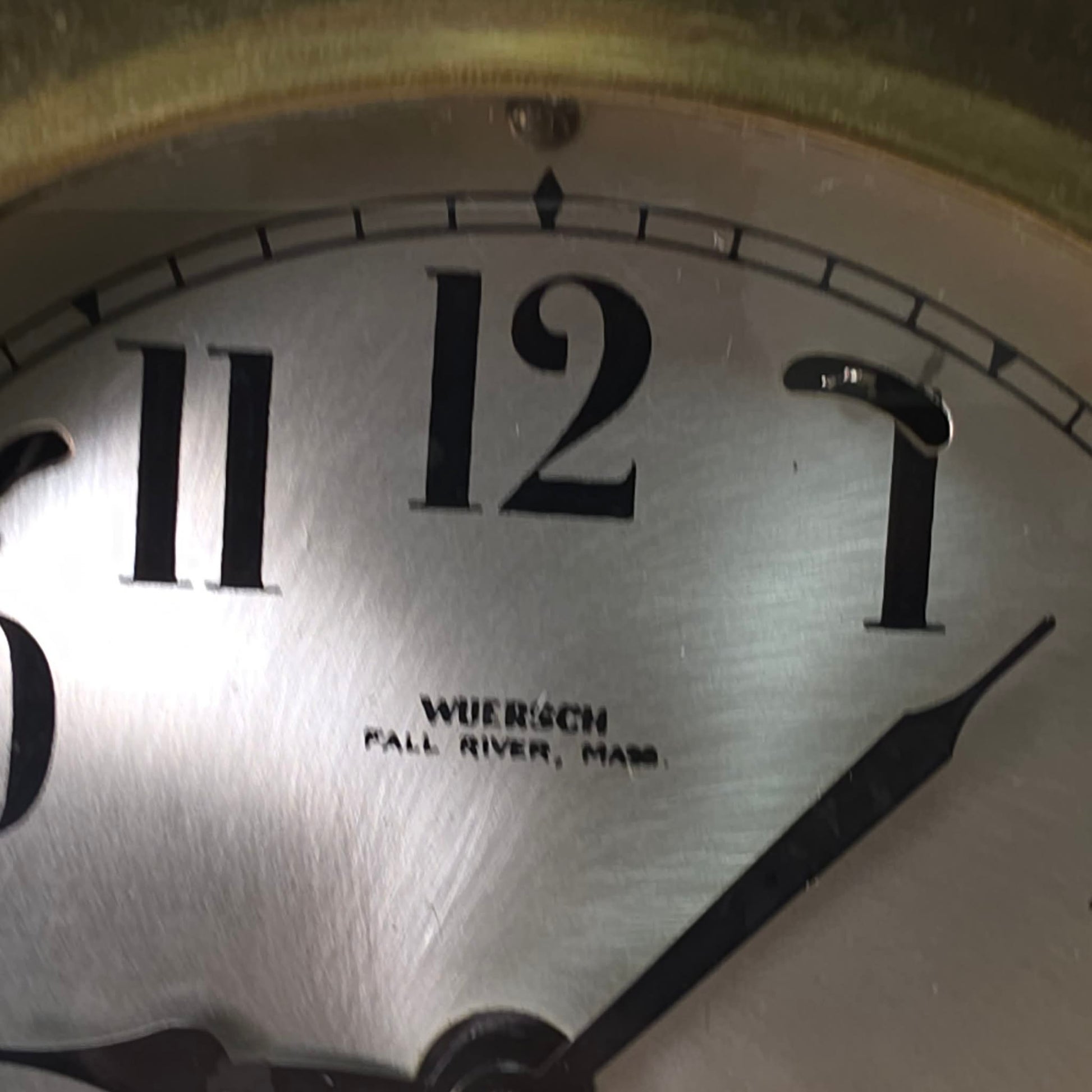 Wuersch Fall River MA Ship’s Bell Clock Solid Brass German Movement 17”