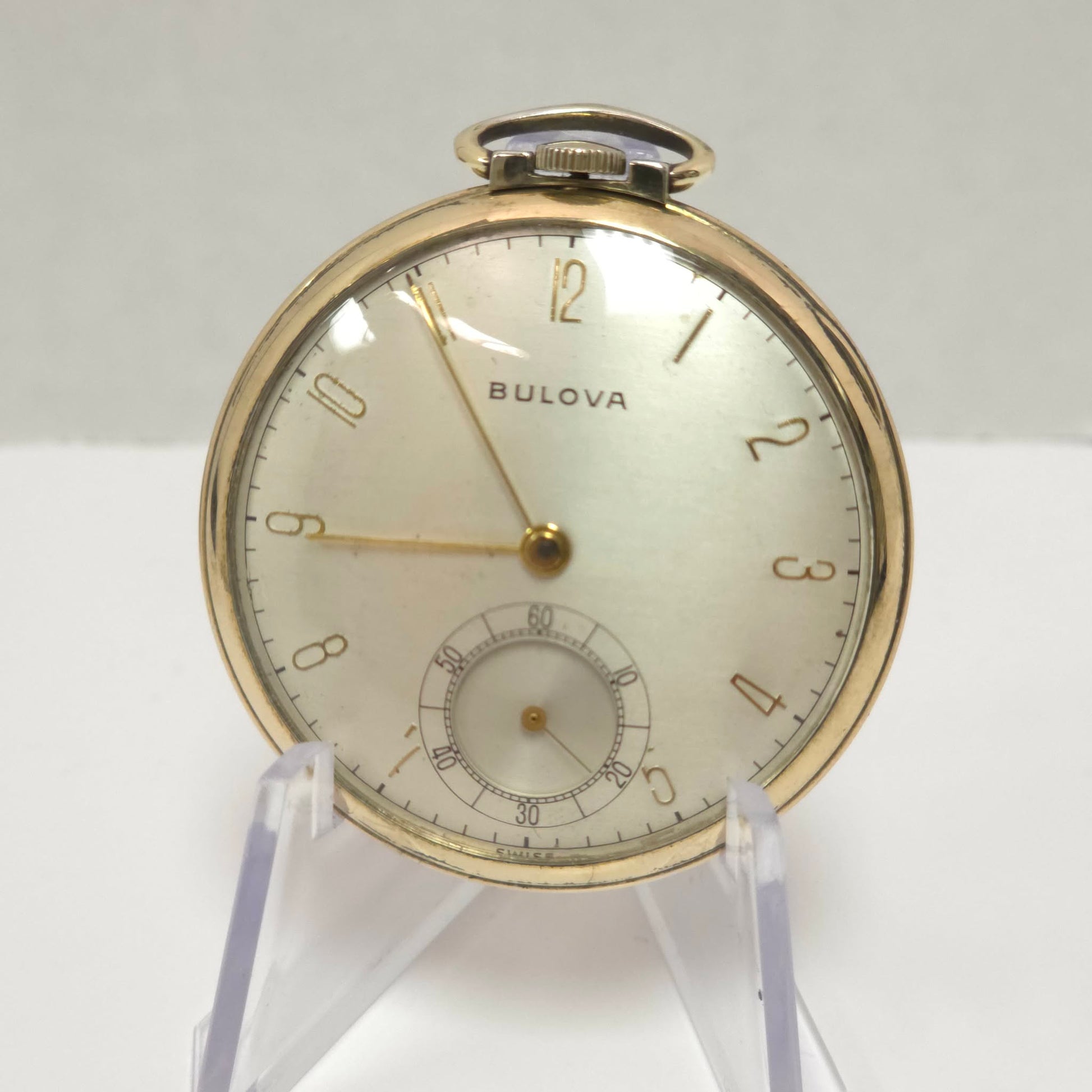 Bulova 17AH Pocket Watch 17 Jewels Gold Filled WWII Presentation O’Keefe’s Brewing 1943