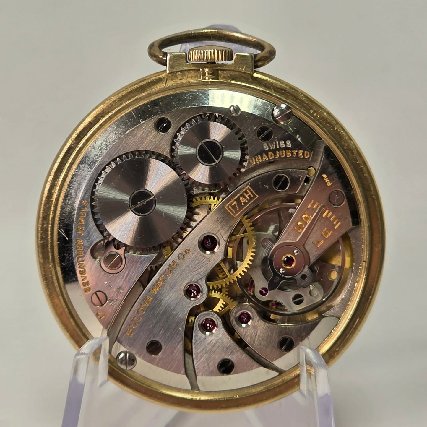 Bulova 17AH Pocket Watch 17 Jewels Gold Filled WWII Presentation O’Keefe’s Brewing 1943