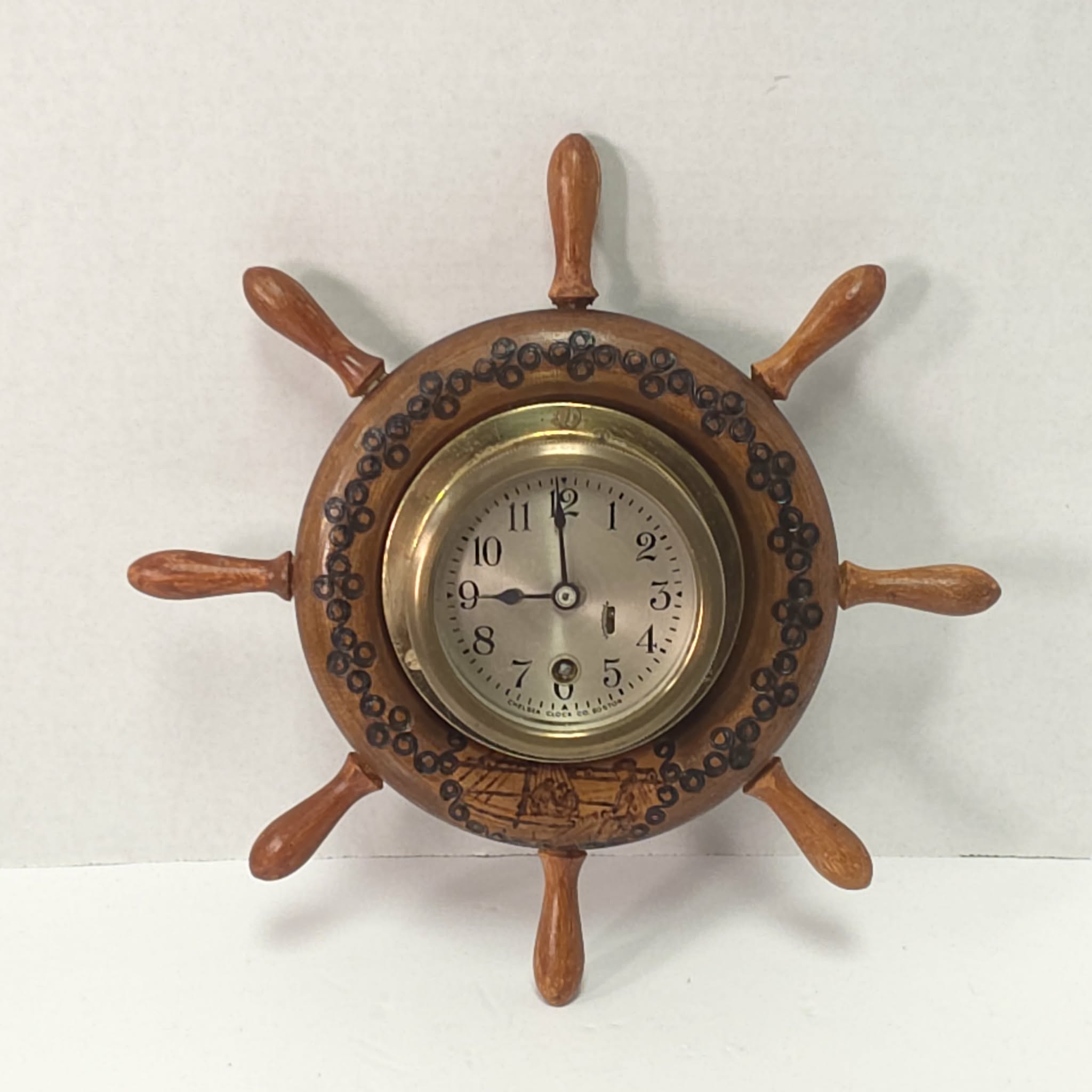 Chelsea Clock Co Boston Ship Wheel Clock – Nautical Brass Marine