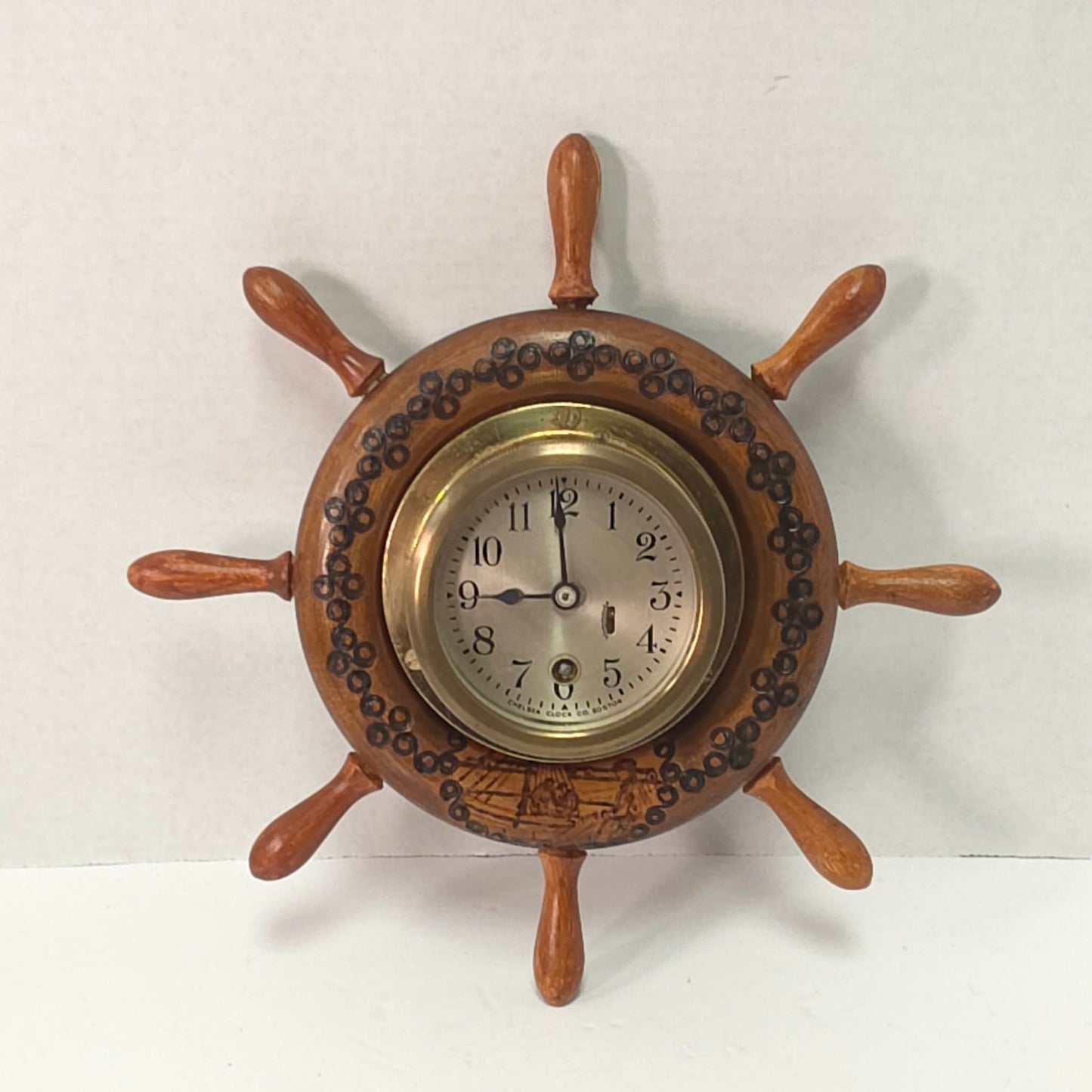 Chelsea Clock Co Boston Ship Wheel Clock – Nautical Brass Marine Clock