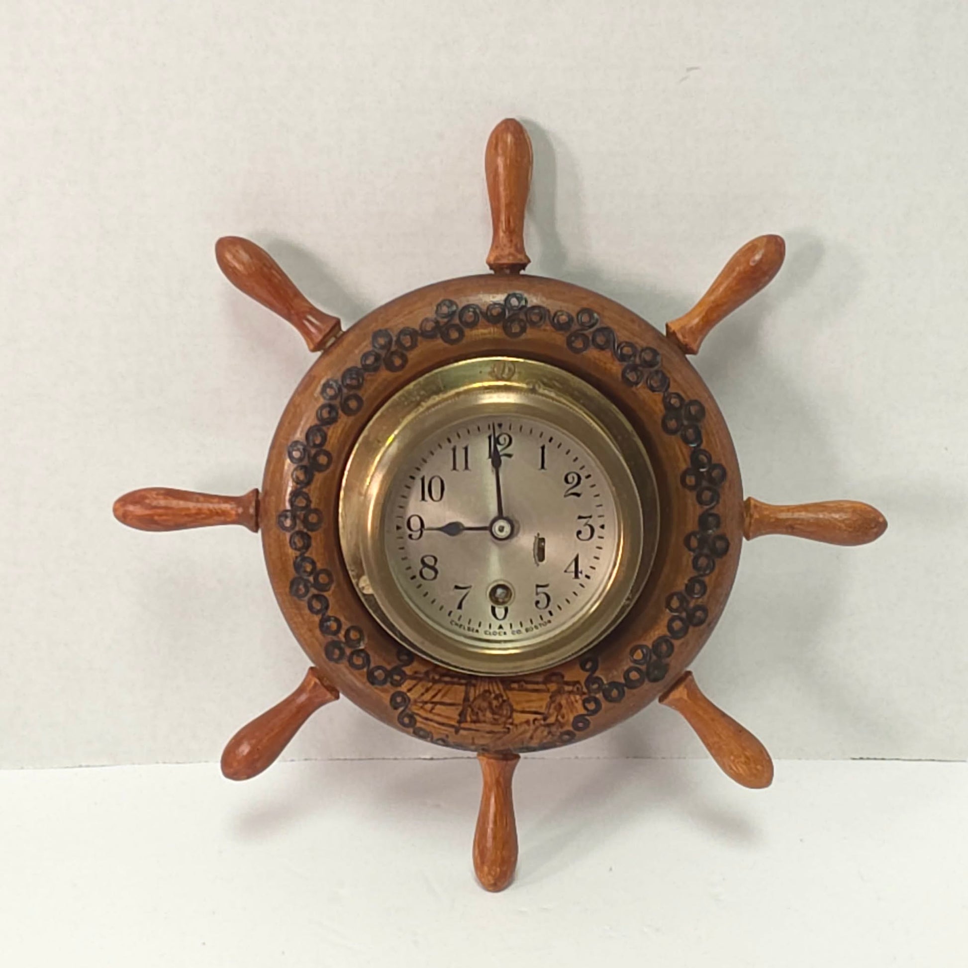 Chelsea Clock Co Boston Ship Wheel Clock – Nautical Brass Marine Clock