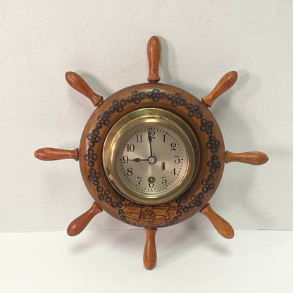 Chelsea Clock Co Boston Ship Wheel Clock – Nautical Brass Marine Clock