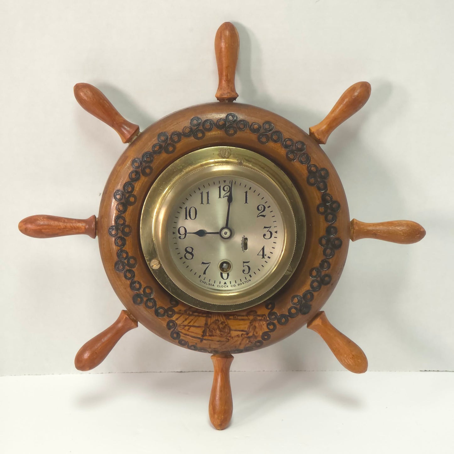 Chelsea Clock Co Boston Ship Wheel Clock – Nautical Brass Marine Clock