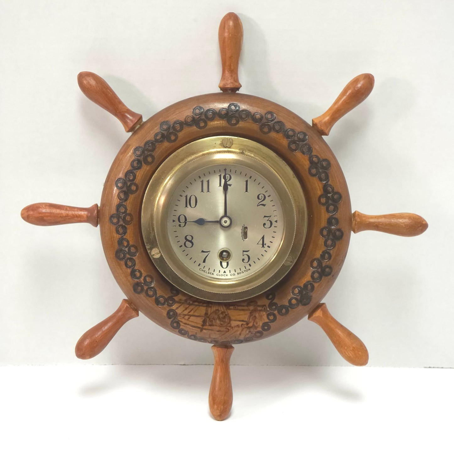 Chelsea Clock Co Boston Ship Wheel Clock – Nautical Brass Marine Clock