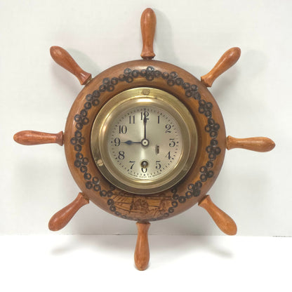 Chelsea Clock Co Boston Ship Wheel Clock – Nautical Brass Marine Clock