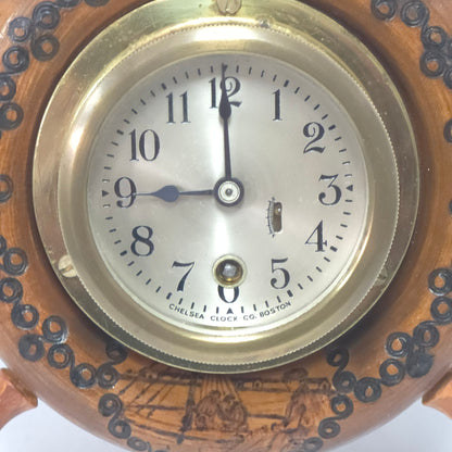 Chelsea Clock Co Boston Ship Wheel Clock – Nautical Brass Marine Clock