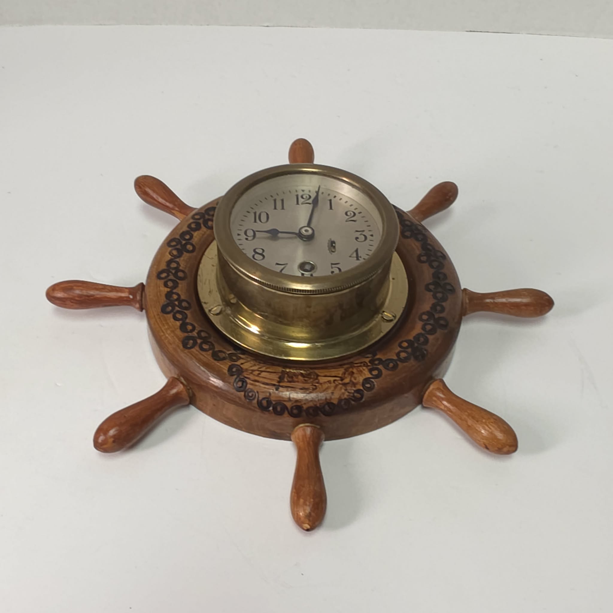 Chelsea Clock Co Boston Ship Wheel Clock – Nautical Brass Marine