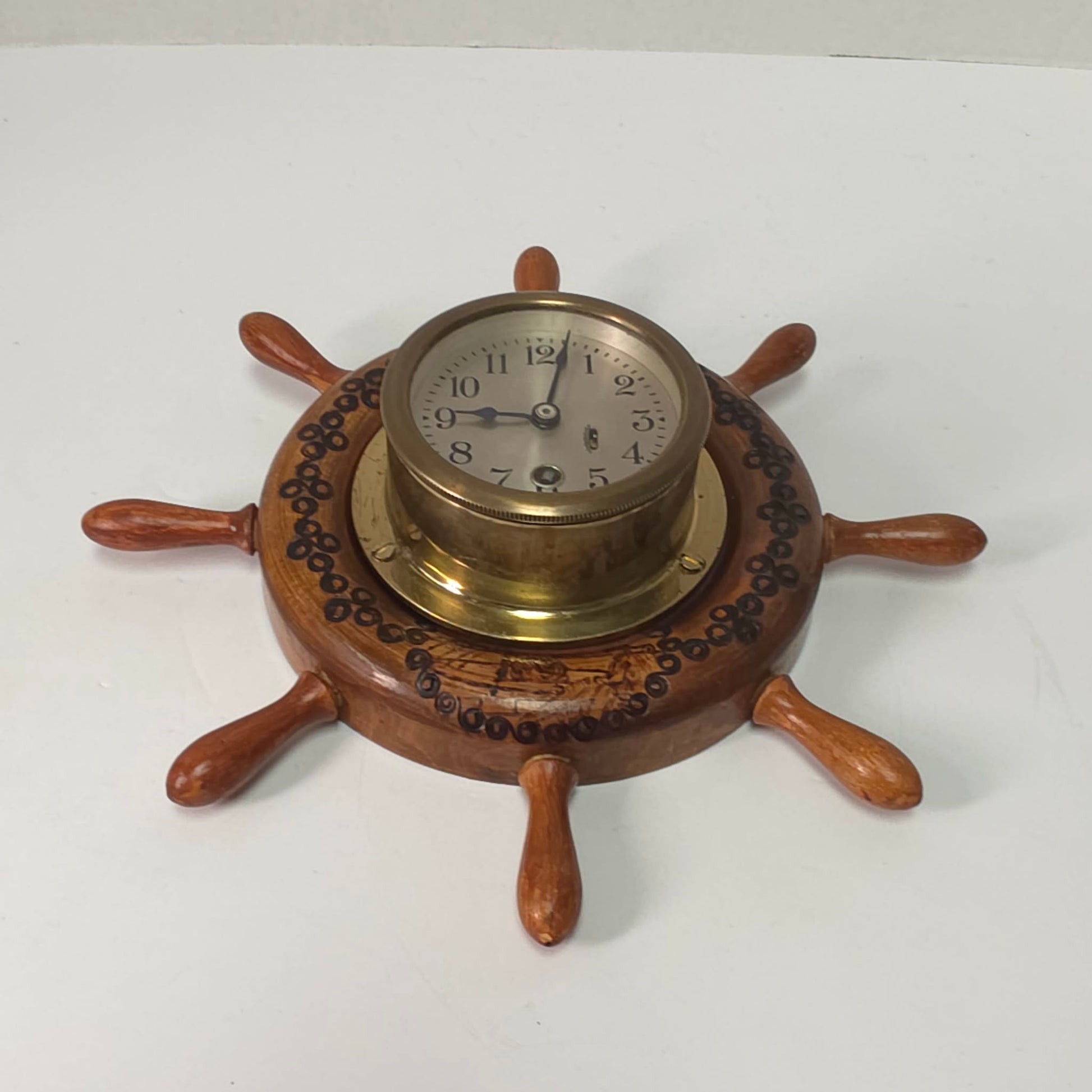 Chelsea Clock Co Boston Ship Wheel Clock – Nautical Brass Marine Clock