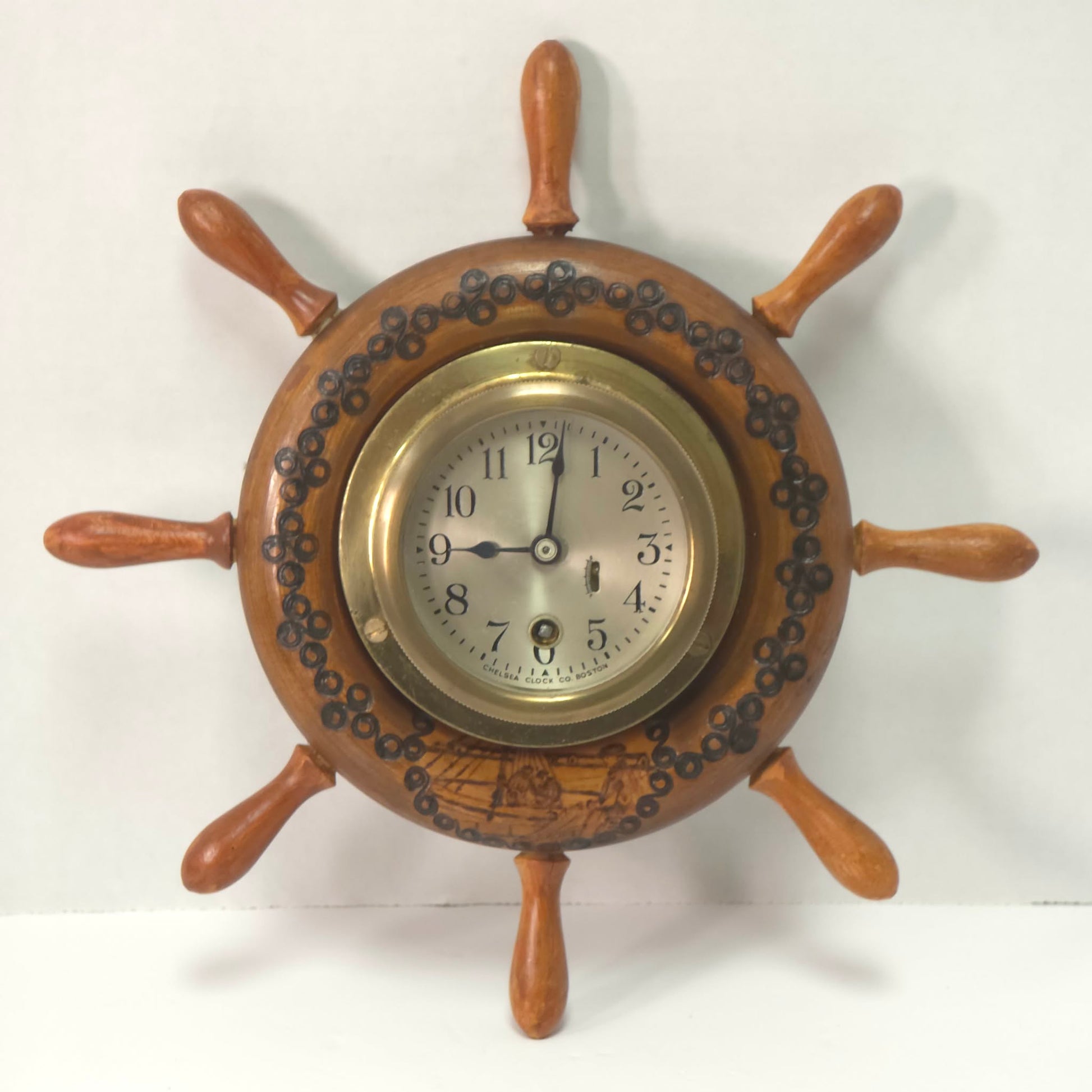 Chelsea Clock Co Boston Ship Wheel Clock – Nautical Brass Marine Clock
