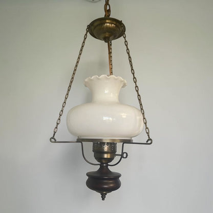 Classic mid-century modern milk glass pendant lamp