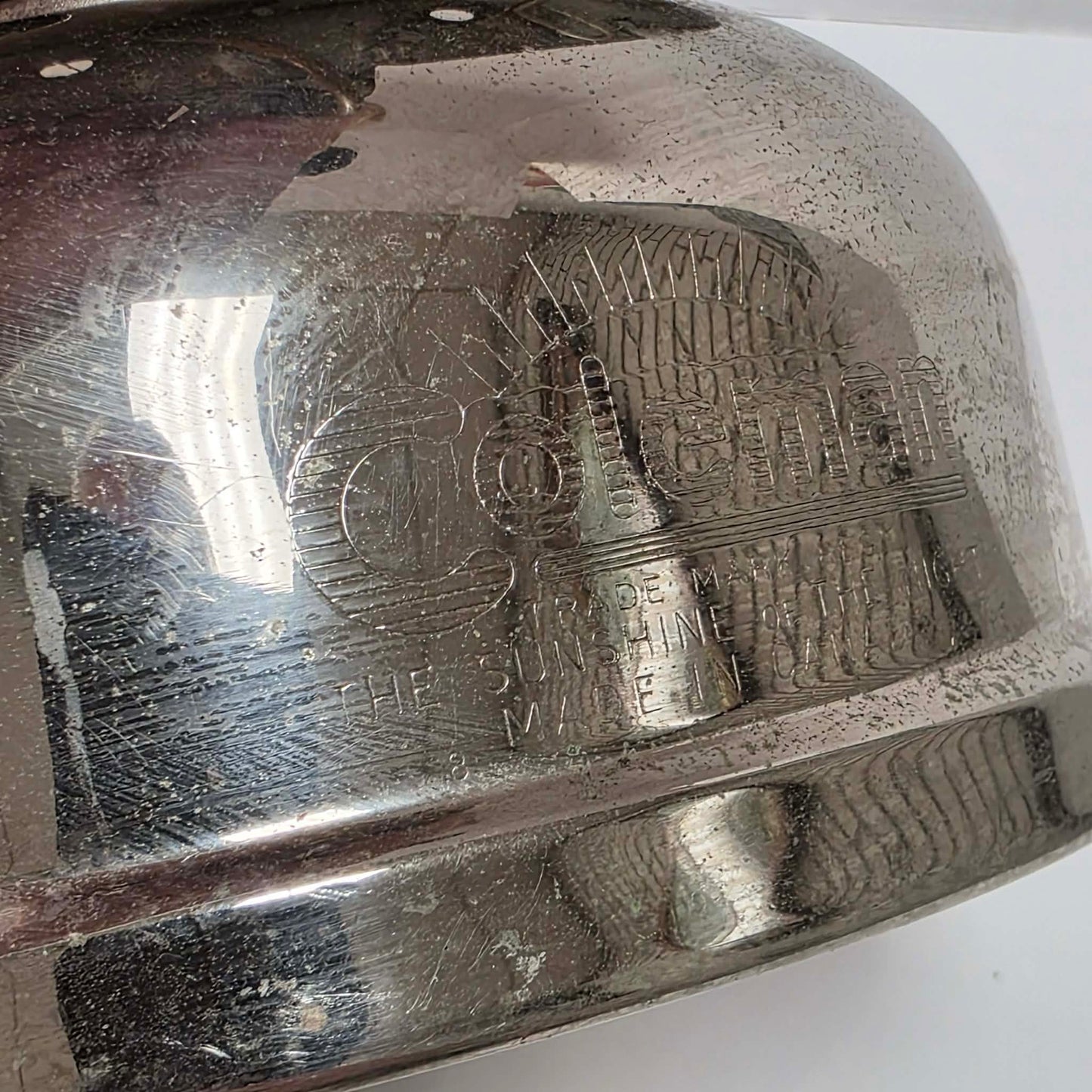 1962 Canadian Coleman Model 500 camp stove with Kit 1 stencil remnants and nickel finish.
