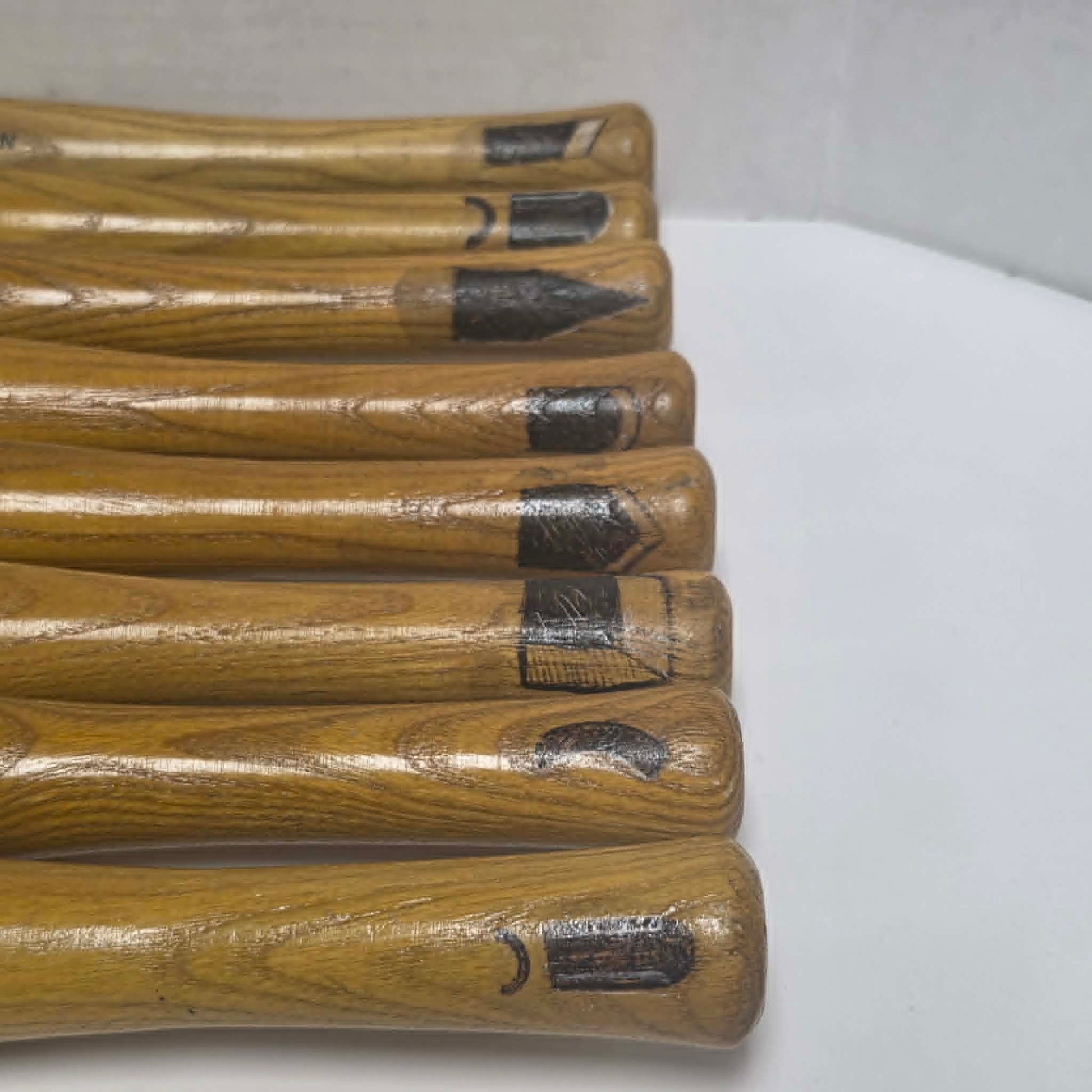 Complete set of eight vintage Craftsman wood lathe turning chisels with hardwood handles.