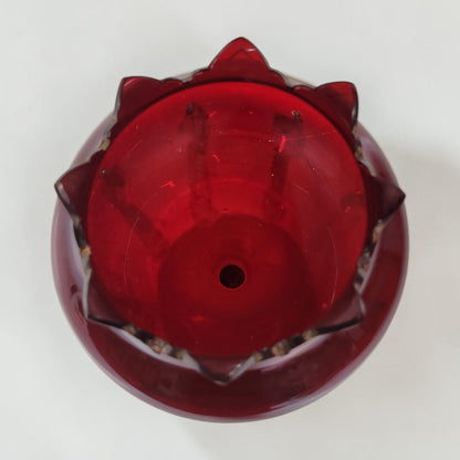 Antique Bohemian Ruby Cranberry Glass Mantel Lustre