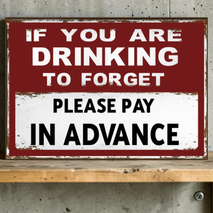 Funny drinking sign for home bar
Aluminum man cave wall decor sign