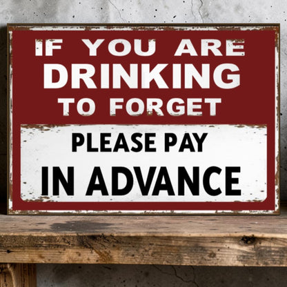 Funny drinking sign for home bar
Aluminum man cave wall decor sign
