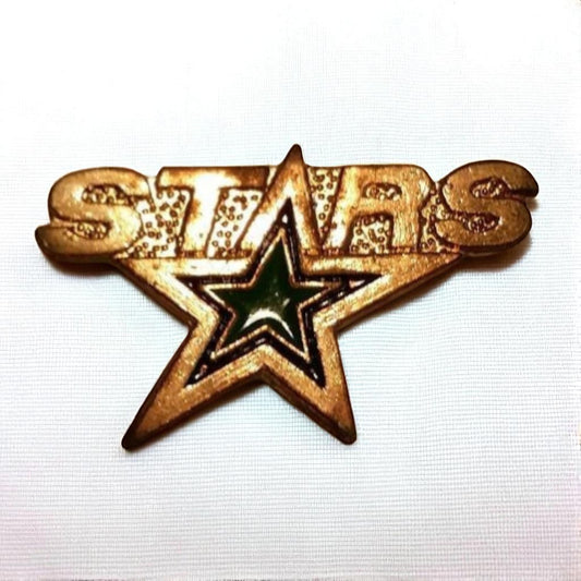 Gold 'STARS' star-shaped badge on a white background