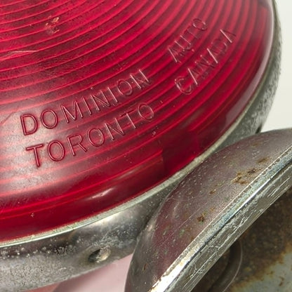 Antique Dominion Auto railway signal light with original double red lenses.