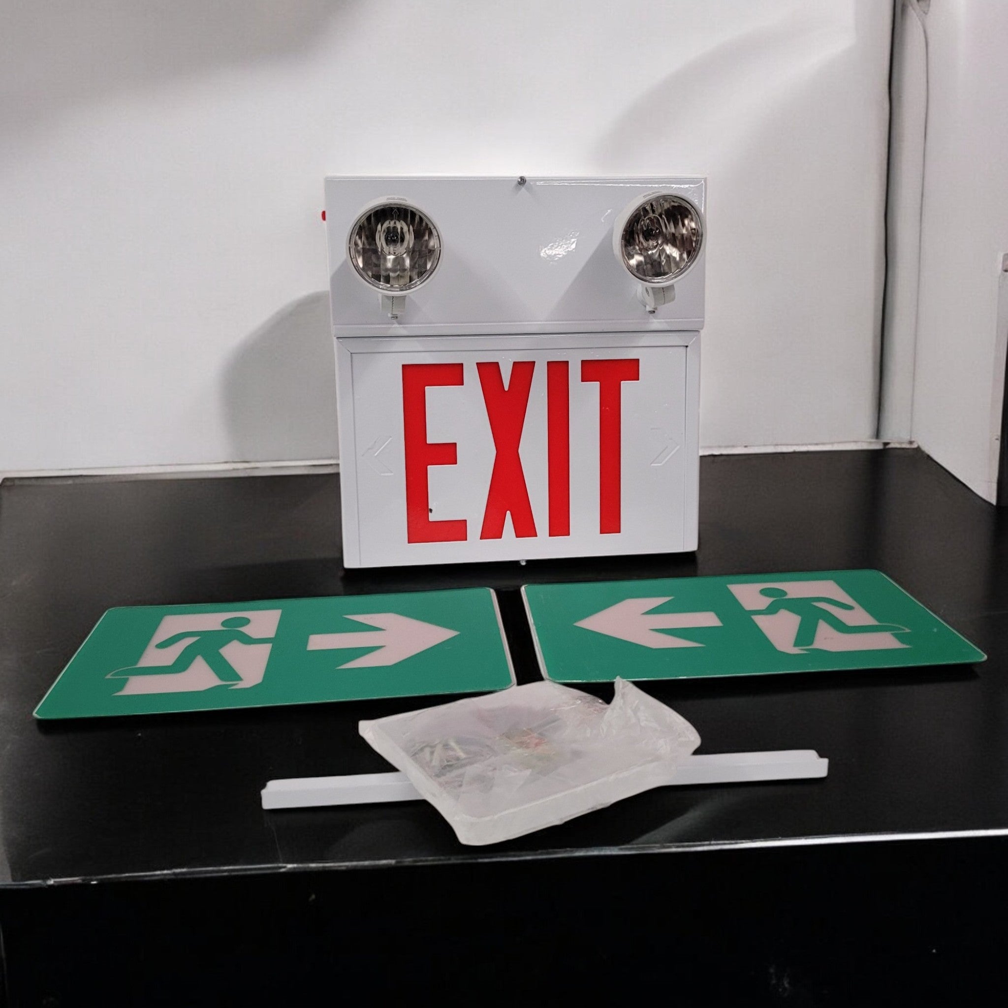 New Stanpro Hardwired Combination Exit Sign Running Man Sign With Emer ...
