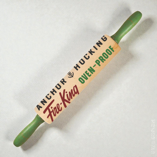 Vintage Fire-King Style Wooden Rolling Pin