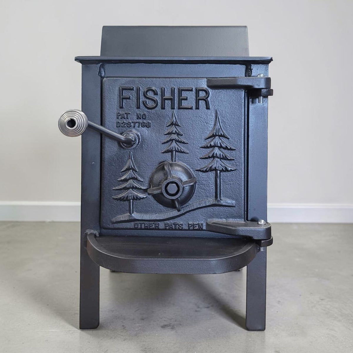 Fisher Baby Bear wood stove compact refurbished off grid heating stove

