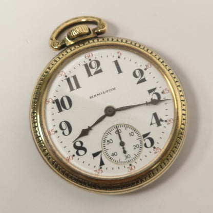 Hamilton 974 Railway Grade Pocket Watch 17 Jewels Gold Filled Keystone