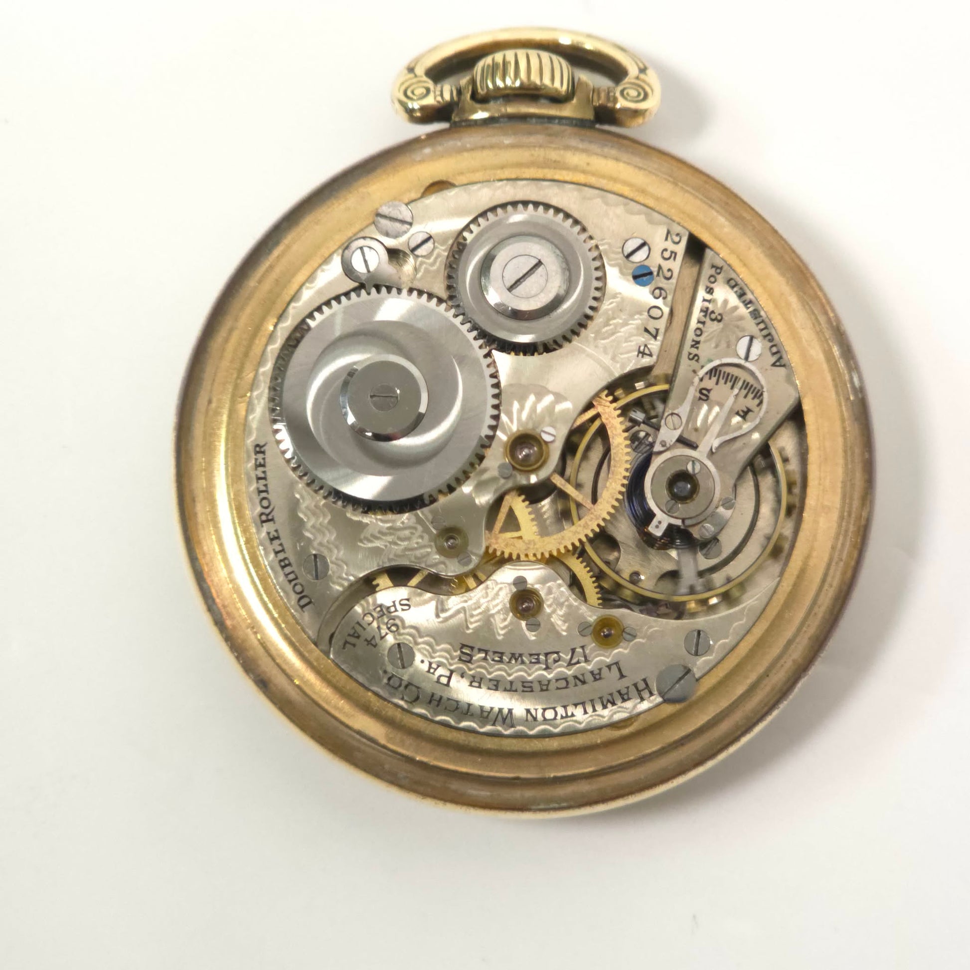 Hamilton 974 Railway Grade Pocket Watch 17 Jewels Gold Filled Keystone