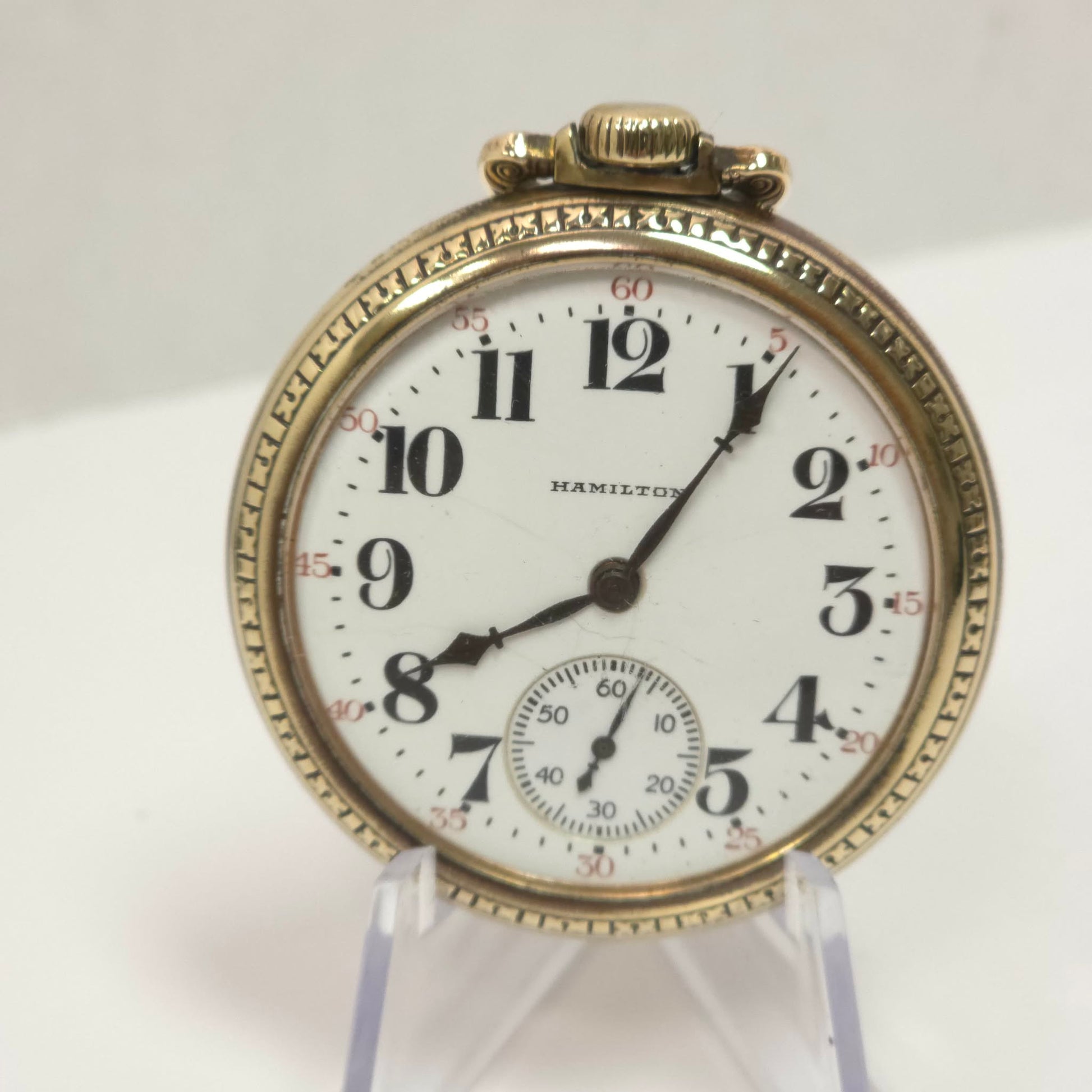 Hamilton 974 Railway Grade Pocket Watch 17 Jewels Gold Filled Keystone