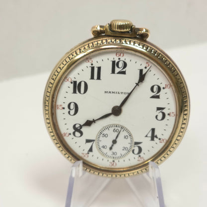 Hamilton 974 Railway Grade Pocket Watch 17 Jewels Gold Filled Keystone
