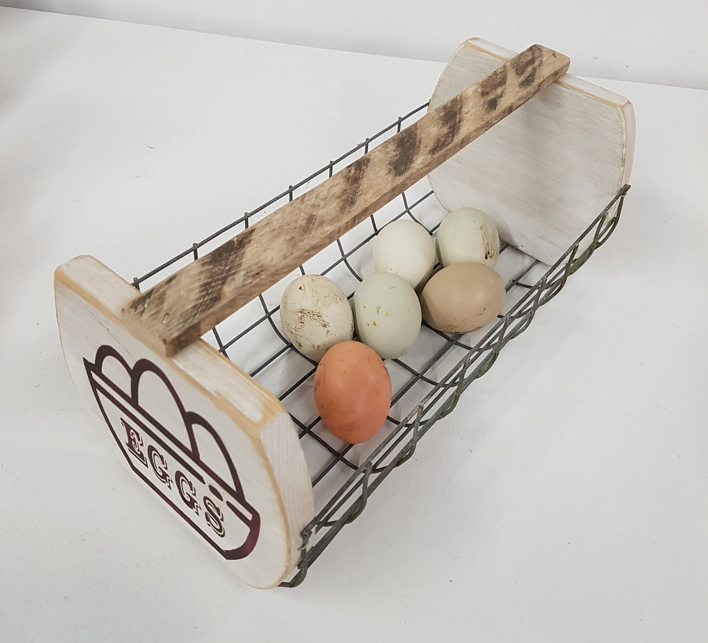 Wooden Wire Egg Basket Garden Harvest Basket Farmhouse Decor