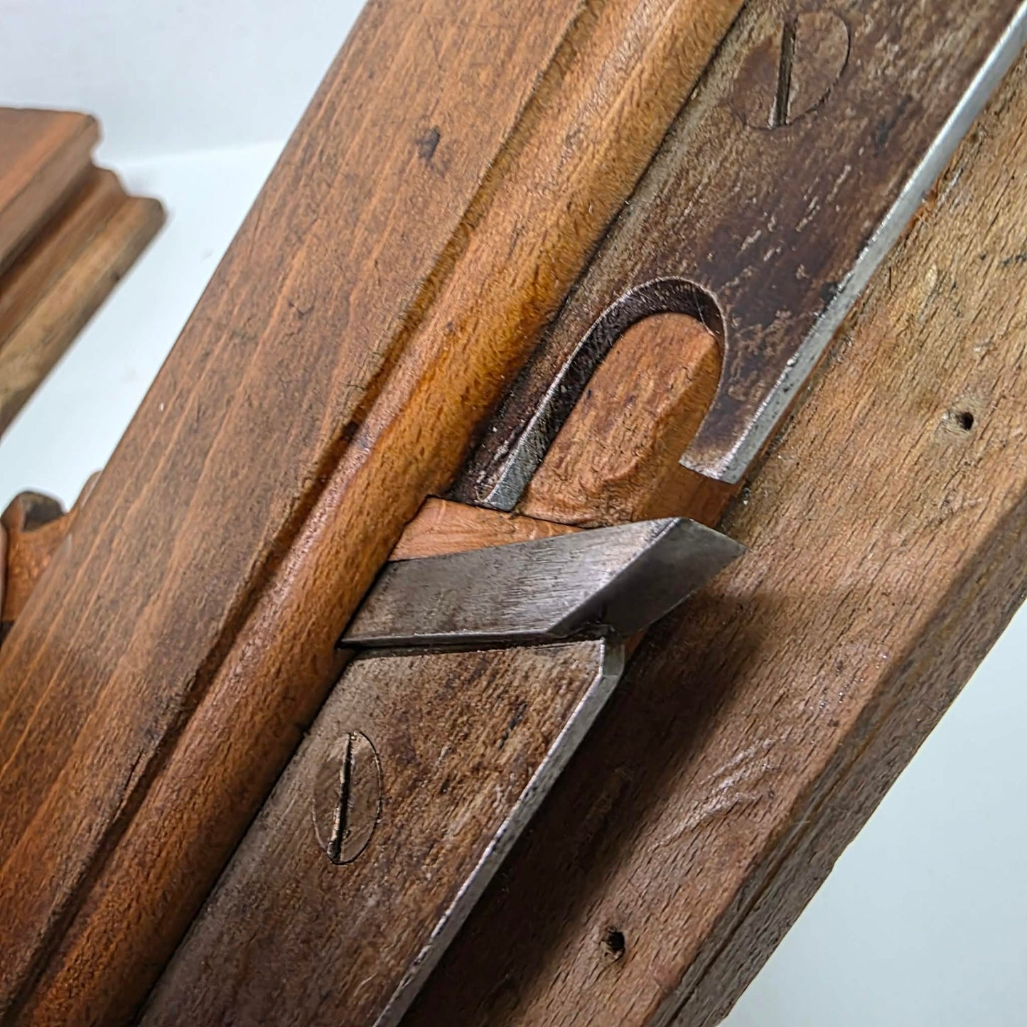 Antique J. Dawson Montreal tongue and groove wooden molding plane match set.
