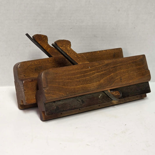Antique J. Dawson Montreal tongue and groove wooden molding plane match set.

