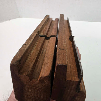 Antique J. Dawson Montreal tongue and groove wooden molding plane match set.
