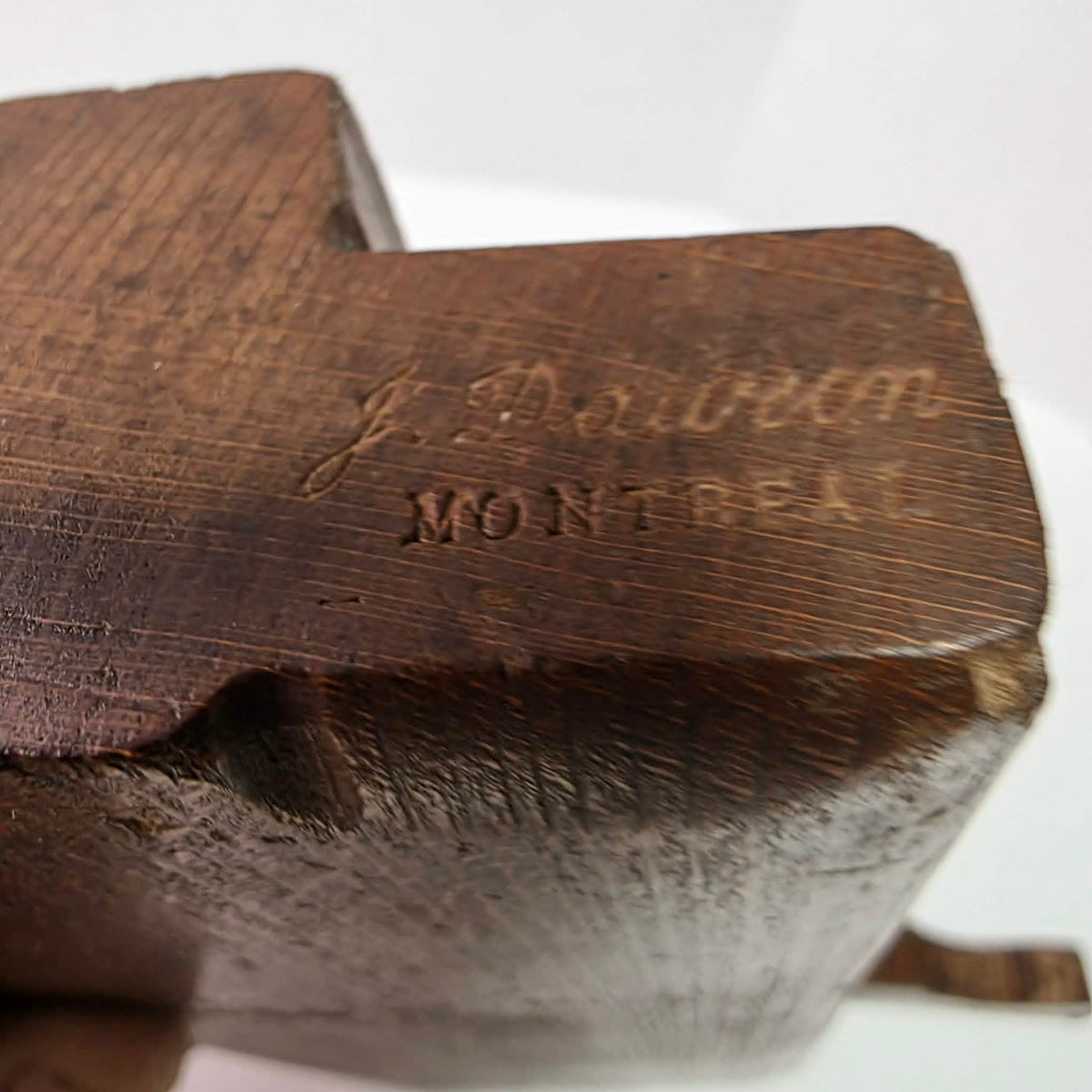 Antique J. Dawson Montreal tongue and groove wooden molding plane match set.
