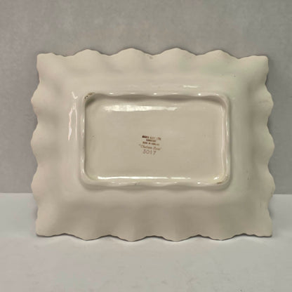 Elegant James Kent Chelsea Rose chintz serving dish with a beautiful scalloped edge.