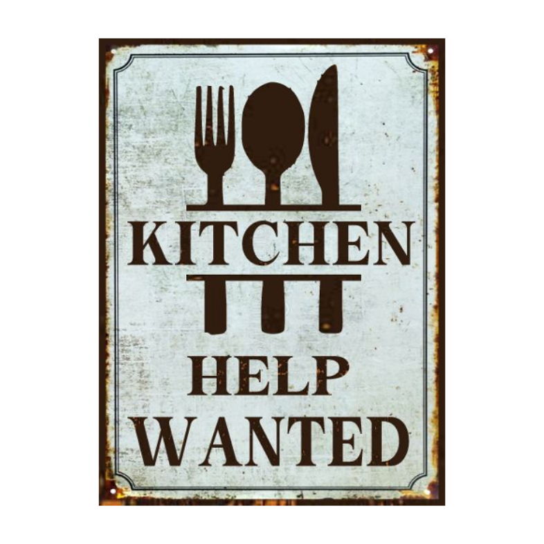 Kitchen Help Wanted Sign Farmhouse Kitchen Decor Gift For Mom