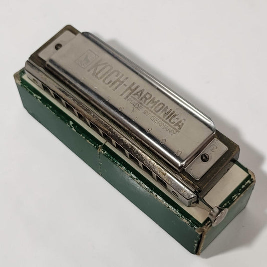Antique Koch German chromatic harmonica in original box