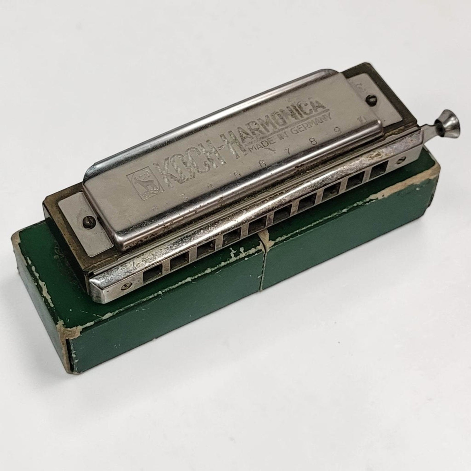 Antique Koch German chromatic harmonica in original box
