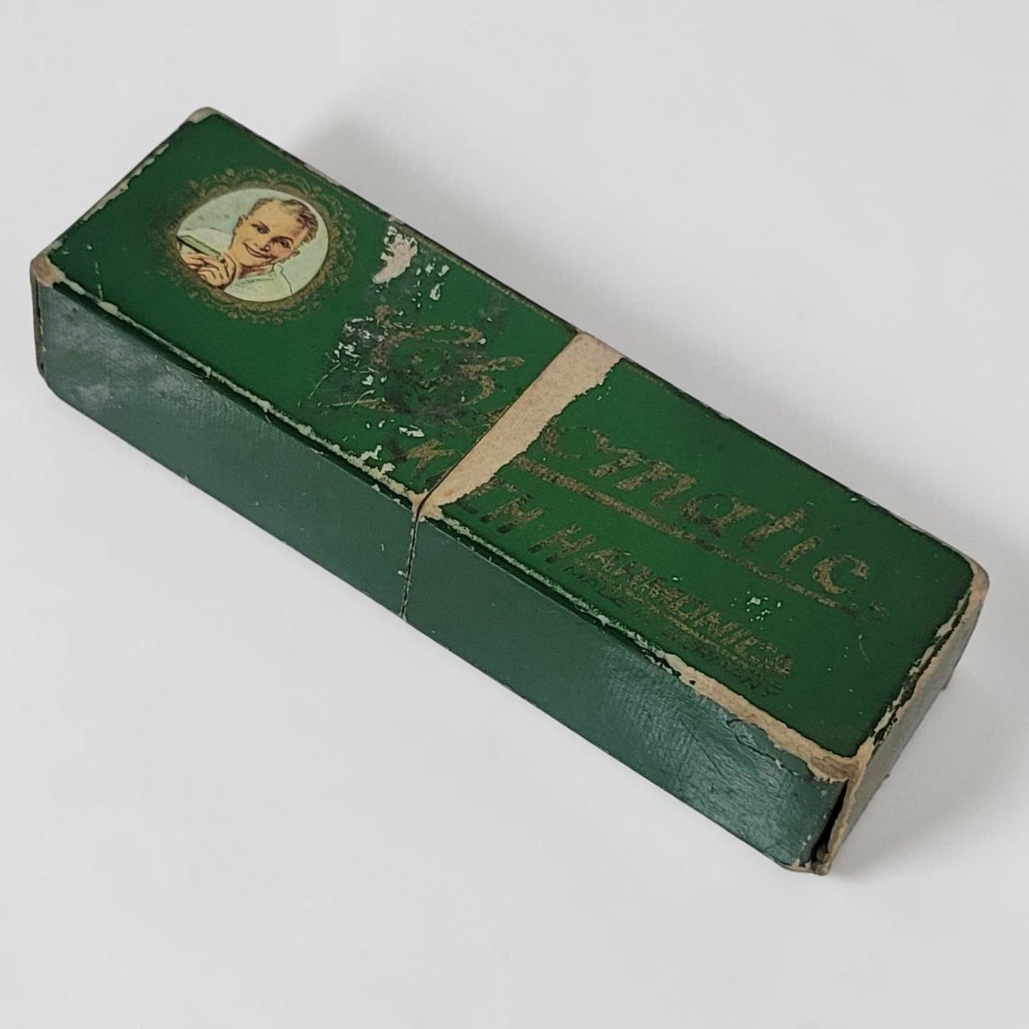 Antique Koch German chromatic harmonica in original box