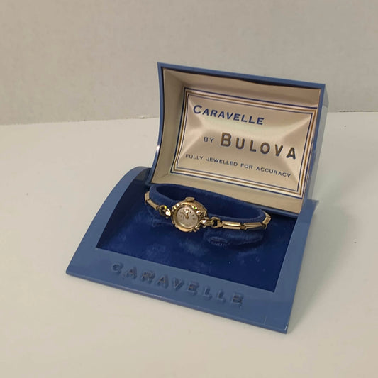 Ladies Bulova Caravelle Gold Filled Wristwatch 1950s Vintage Timepiece Original Case