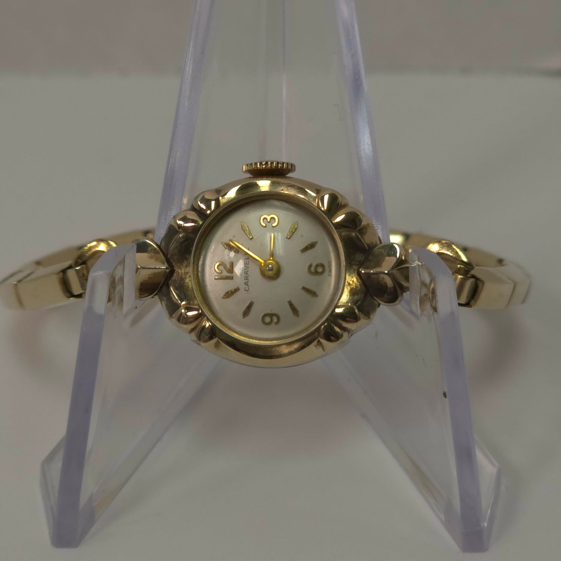 Ladies Bulova Caravelle Gold Filled Wristwatch 1950s Vintage Timepiece Original Case