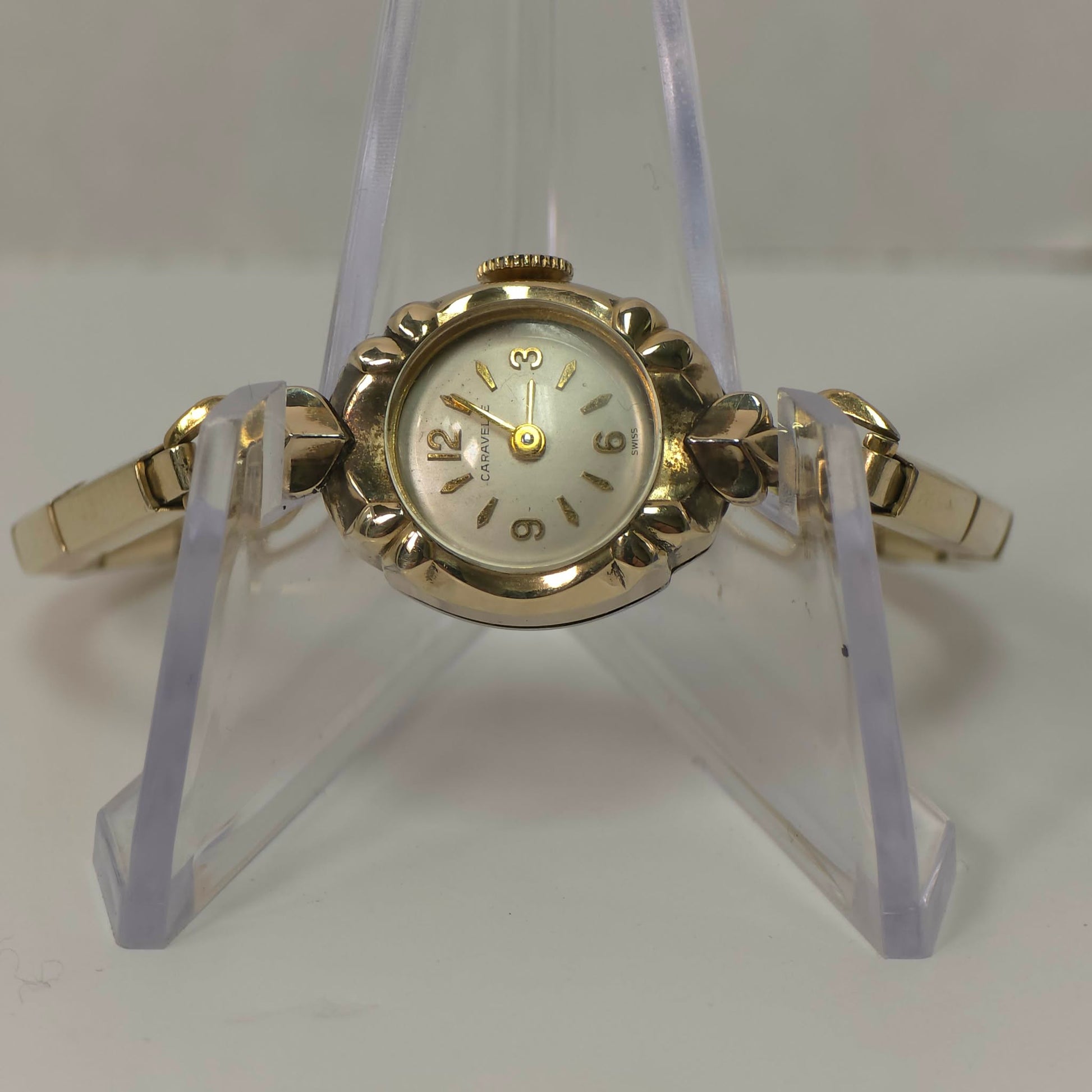 Ladies Bulova Caravelle Gold Filled Wristwatch 1950s Vintage Timepiece Original Case