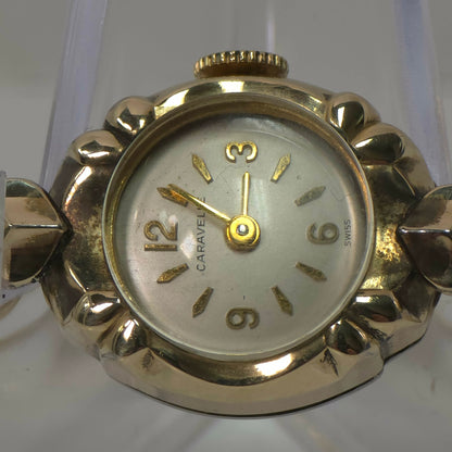Ladies Bulova Caravelle Gold Filled Wristwatch 1950s Vintage Timepiece Original Case