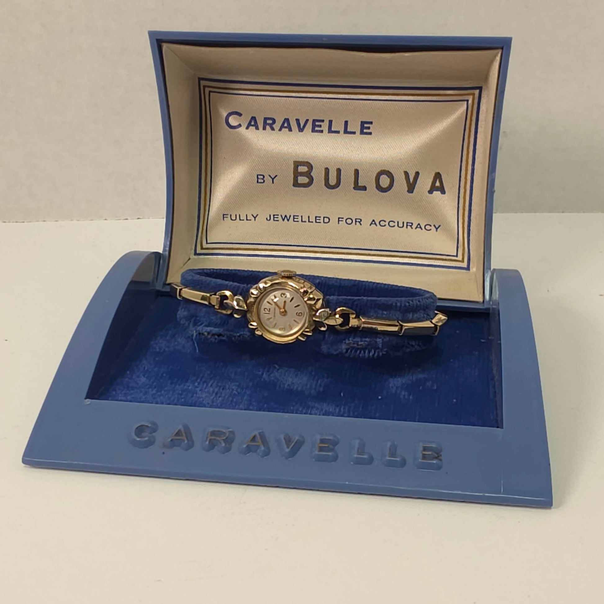 Ladies Bulova Caravelle Gold Filled Wristwatch 1950s Vintage Timepiece Original Case